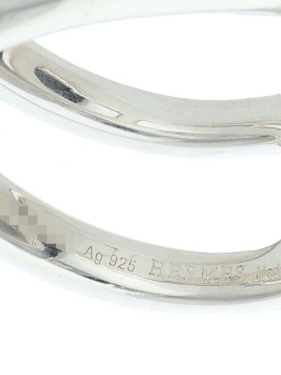 Hermes Chaine D\'ancre Punk Twist Silver Ring 47